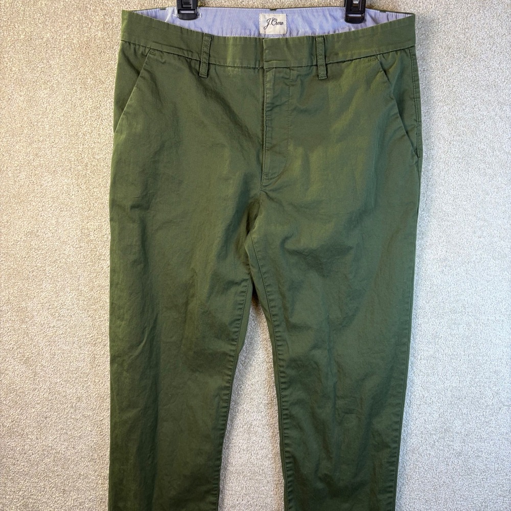 J.Crew Slim Boyfriend Chino Pants Women 28T (Meas 31x30) Green Office Casual